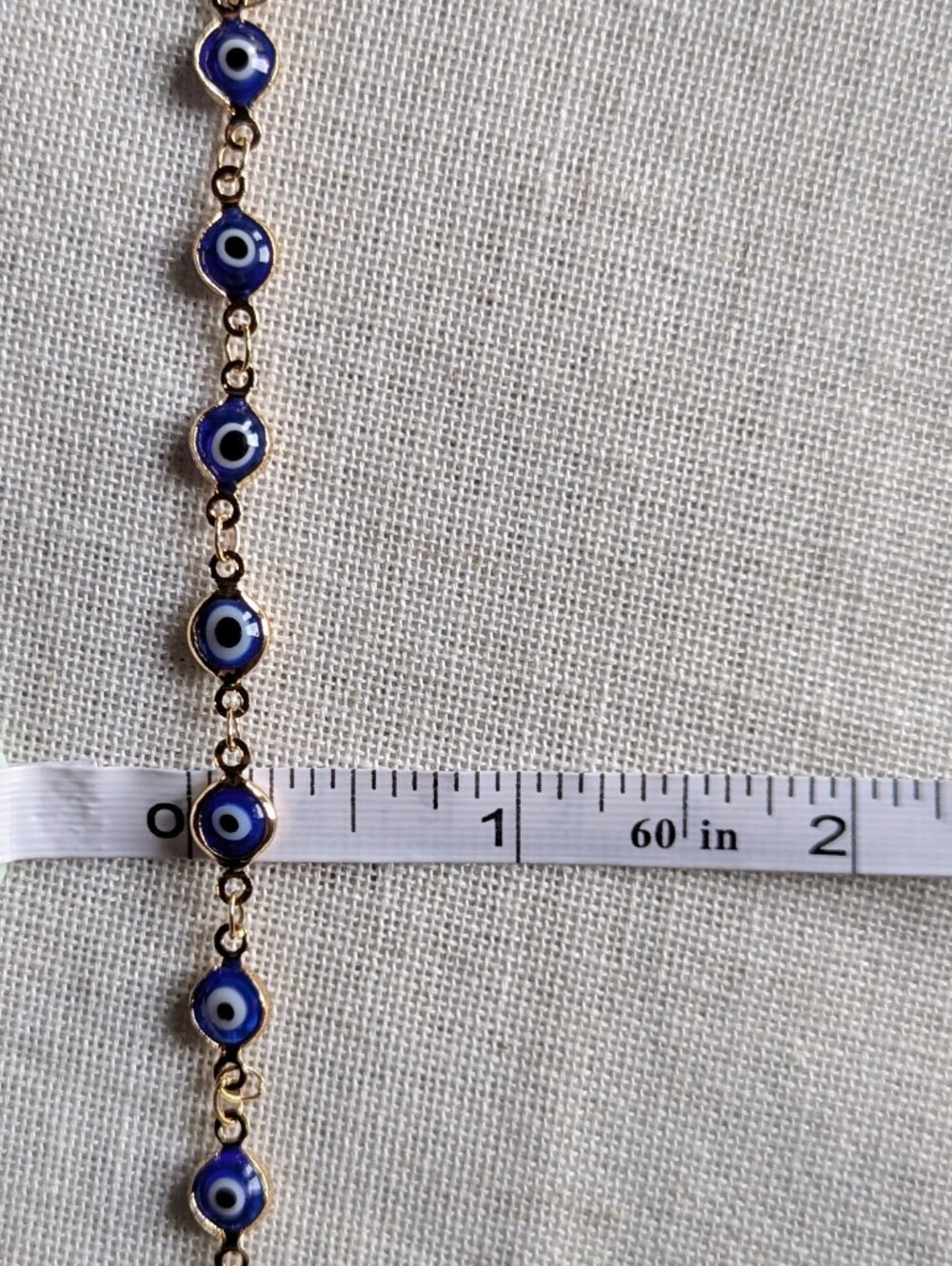 Gold Toned Blue Evil Eye Bracelet Adjustable Women's Jewelry - Picture 5 of 5